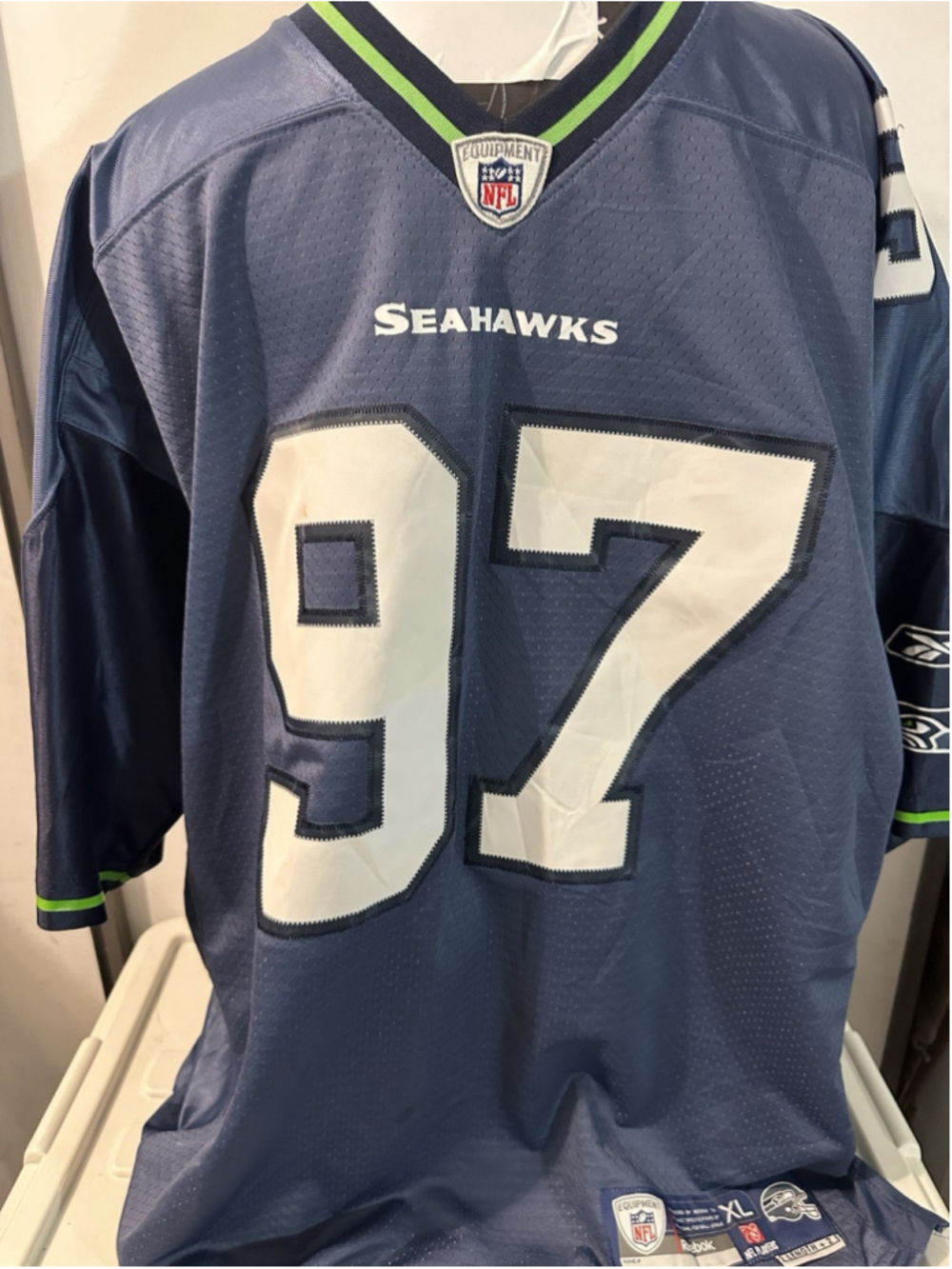 Patrick Kerney Seattle Seahawks Reebok Onfield NFL Jersey Blue Size XL